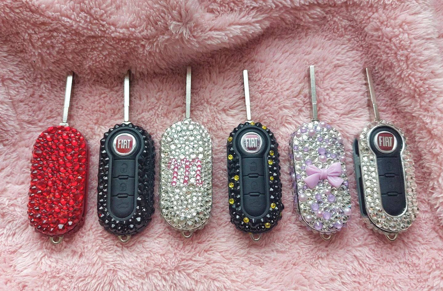 Fiat 500 store key cover glitter